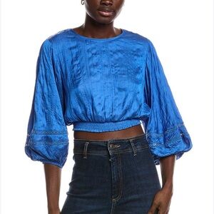 Maje Lapra Puff Sleeve Top Blue Women's Top